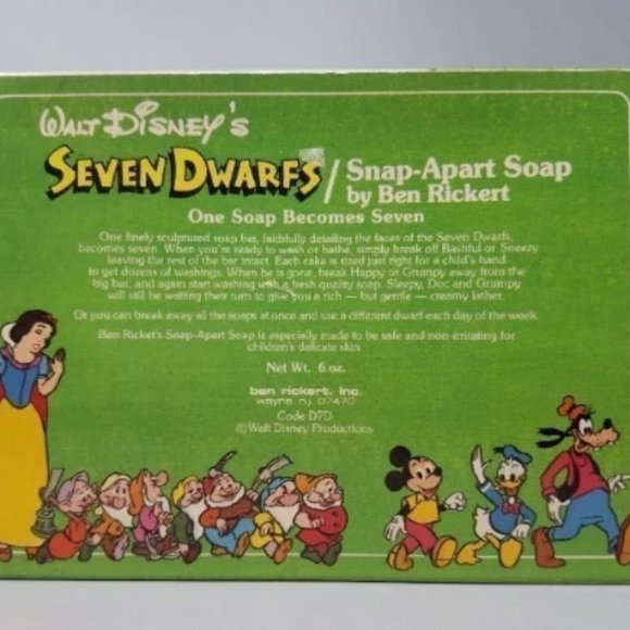 NEW Vintage 70s Disney Ben Rickert Seven Dwarfs Sculptured Soaps - Picture 10 of 14